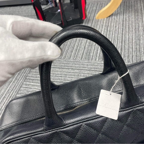 CHANEL Black Quilted Caviar Leather Boston Bag - Picture 7 of 16